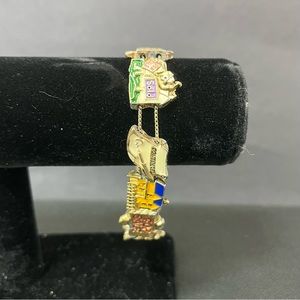 Vintage Silver Tone Realtor For Sale Charm Slide Bracelet 8”